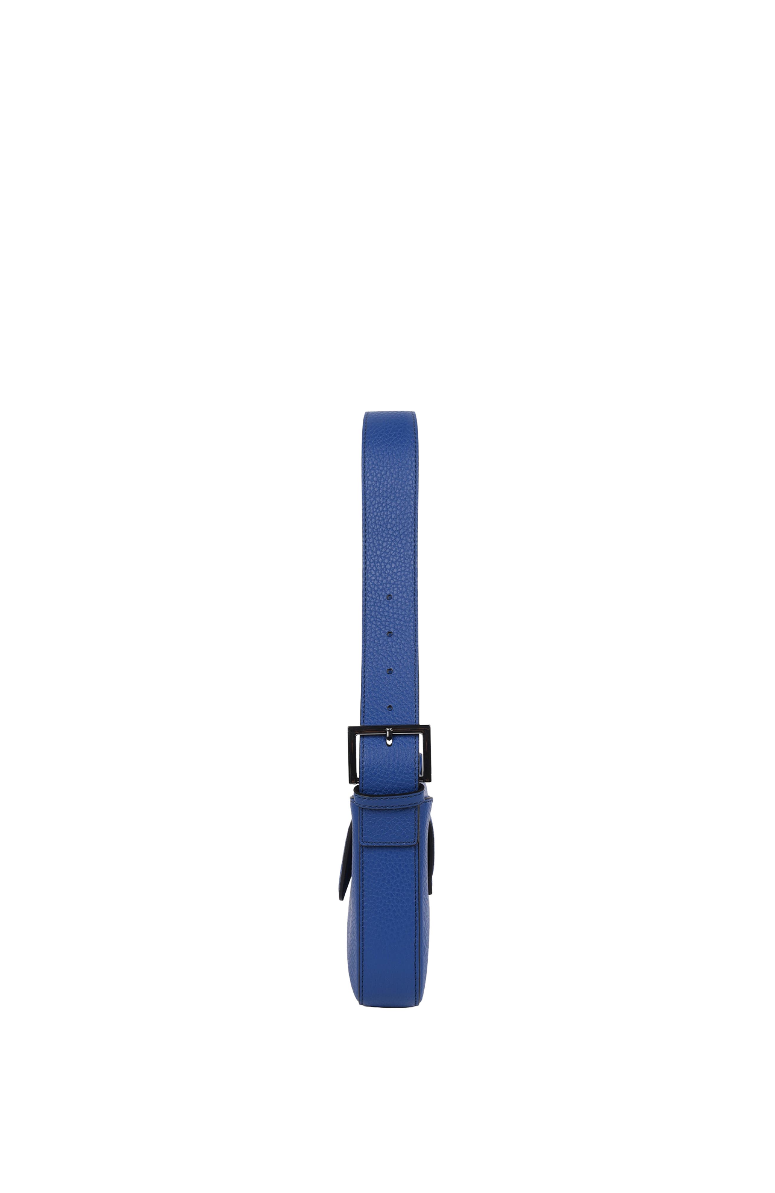 HYER GOODS Upcycled Leather Shoulder Bag with Buckle, Alternate, color, 