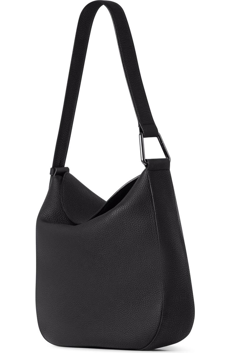 Akris Medium Anna Leather Hobo Bag, Alternate, color, 009 Black