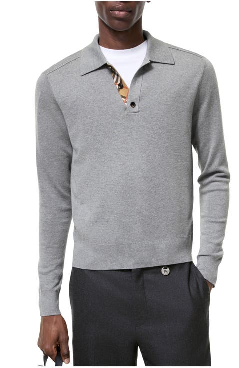 Long-sleeve Wool Polo Shirt