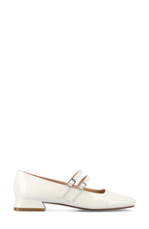 Journee Collection Gredah Mary Jane Pump In Patent/white