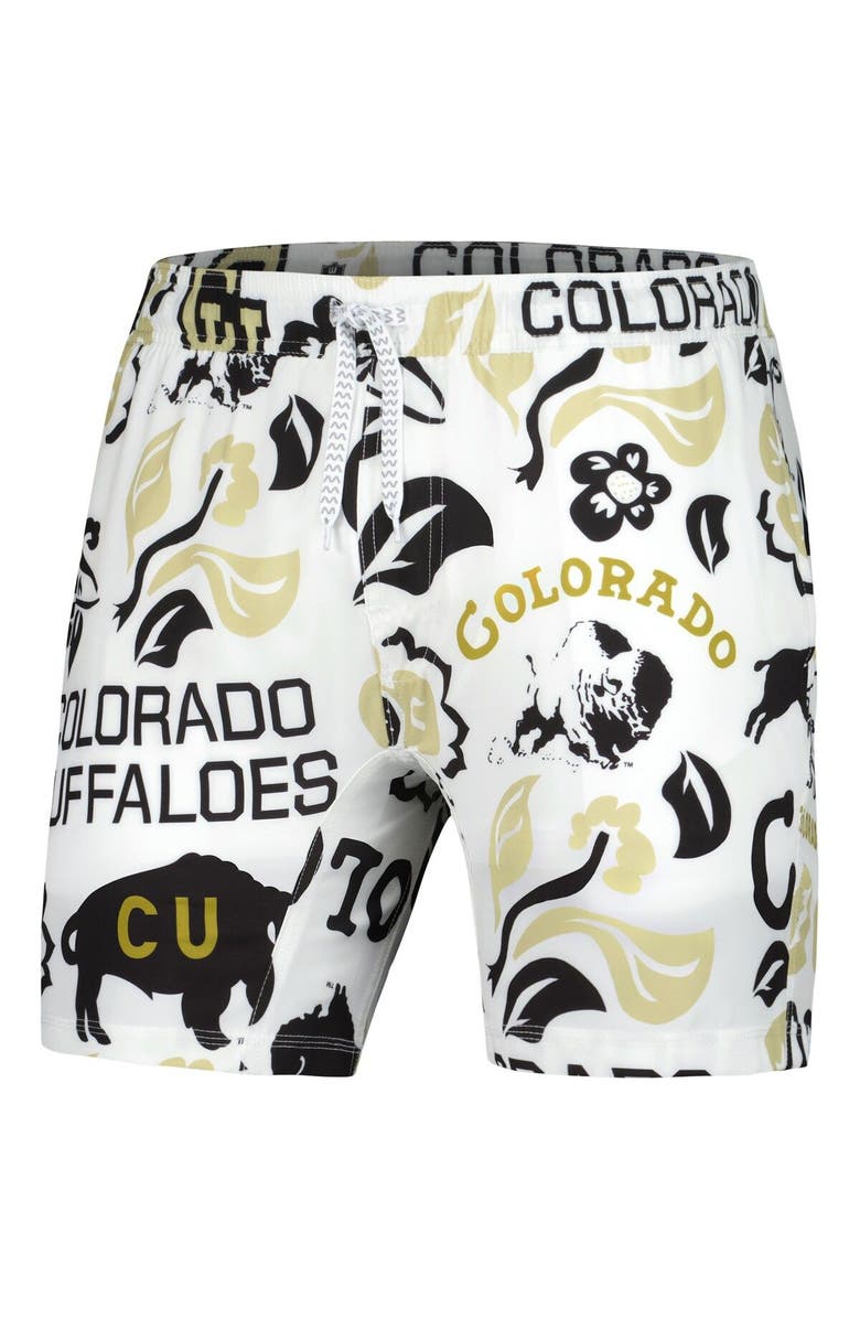 Wes & Willy Men's Wes & Willy White Colorado Buffaloes Vault Tech Swimming Trunks, Alternate, color,