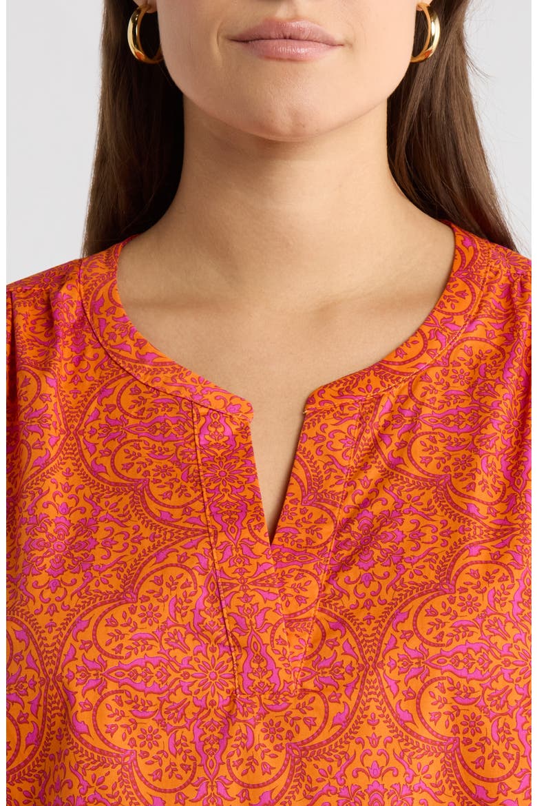Debary Floral Print Top, Alternate, color, FLAME-ORANGE