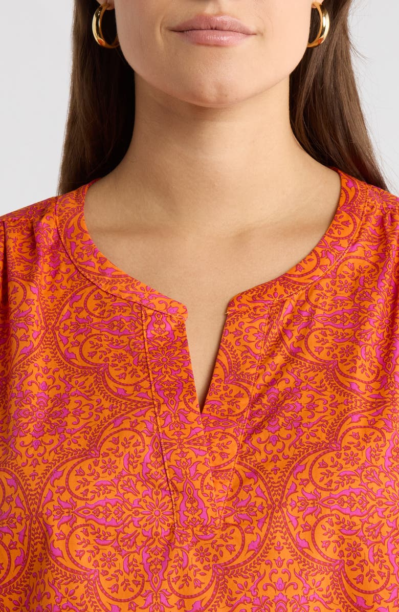 SUGARLIPS Debary Floral Print Top, Alternate, color, Flame-Orange