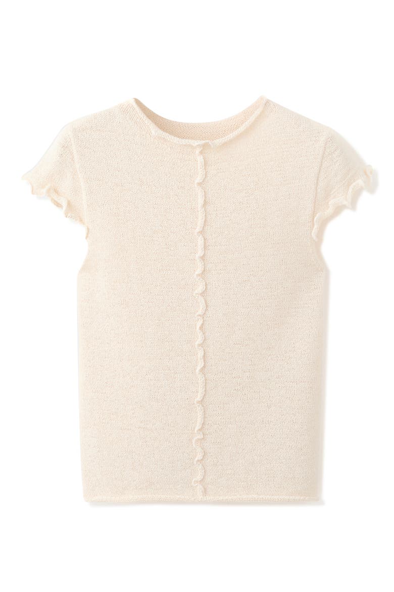 Wavy Cap Sleeve Sweater, Alternate, color, SAND
