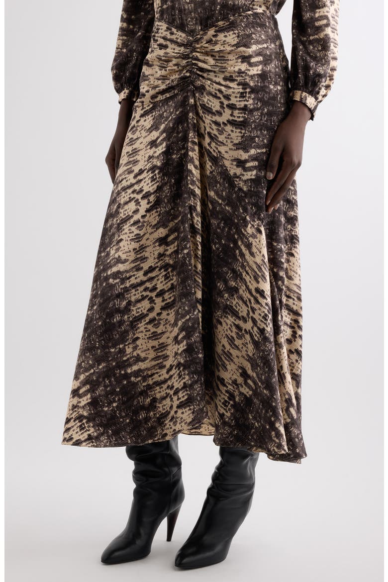 Laren Silk Midi Skirt, Alternate, color, BEIGE