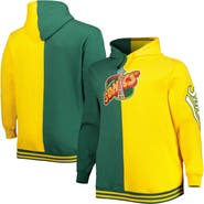 Mitchell & Ness Men's Mitchell & Ness Green/Gold Seattle SuperSonics Big & Tall Hardwood Classics Split Pullover Hoodie
