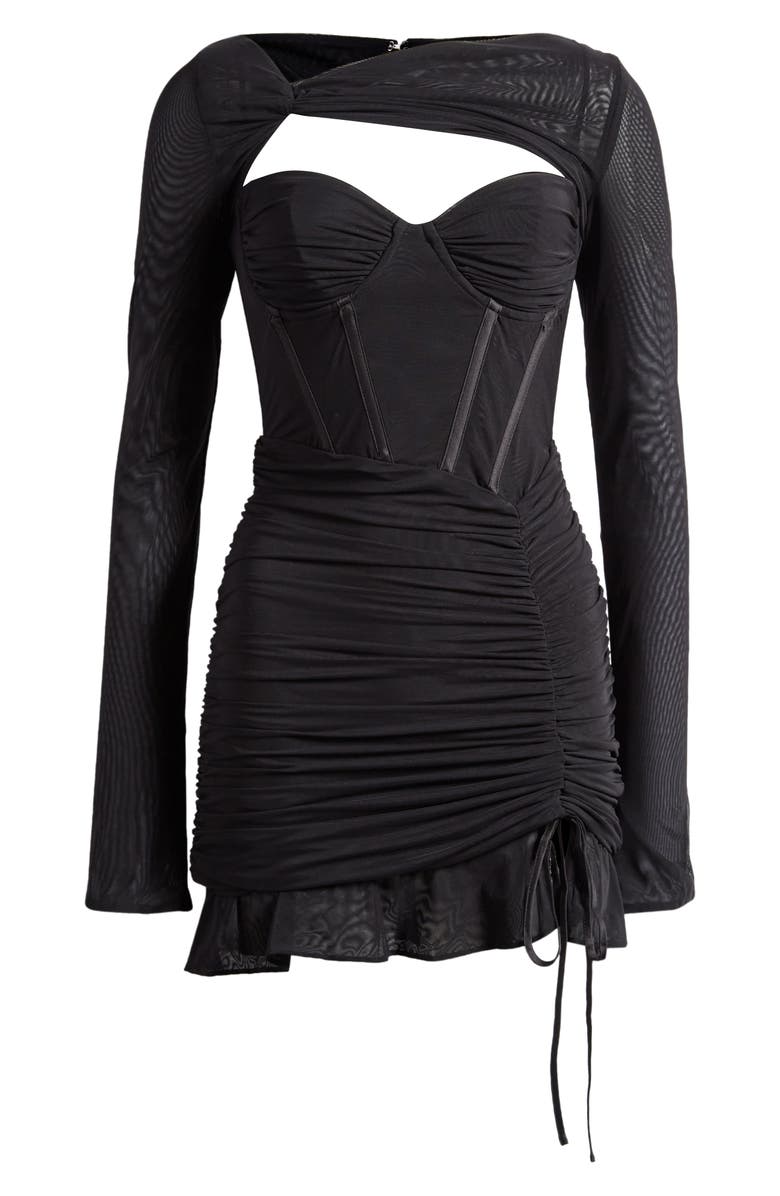 Mistress Rocks Long Sleeve Corset Minidress, Alternate, color, 