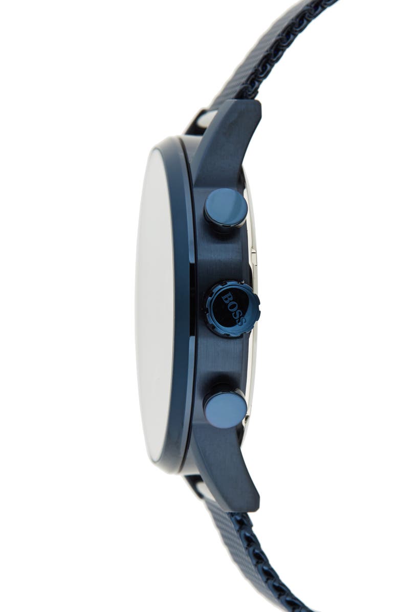 BOSS Navigator Chronograph Mesh Strap Watch, 44mm, Alternate, color, 