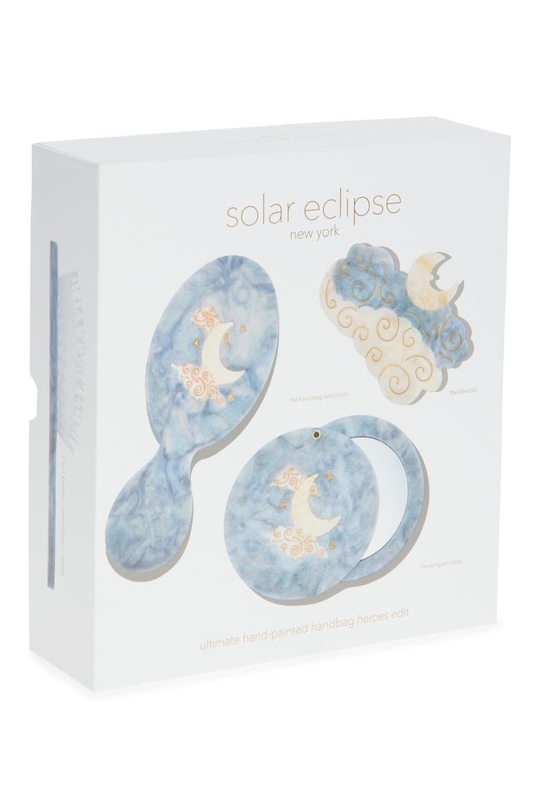 Celestial Moon Brush, Jaw Clip & Mirror Set (Nordstrom Exclusive), Alternate, color, LIGHT PASTEL BLUE