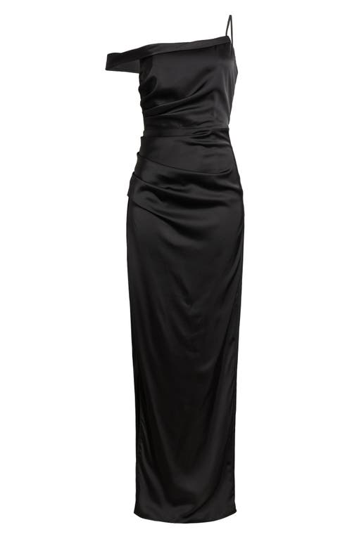 Lulus Ruched Column Gown In Black