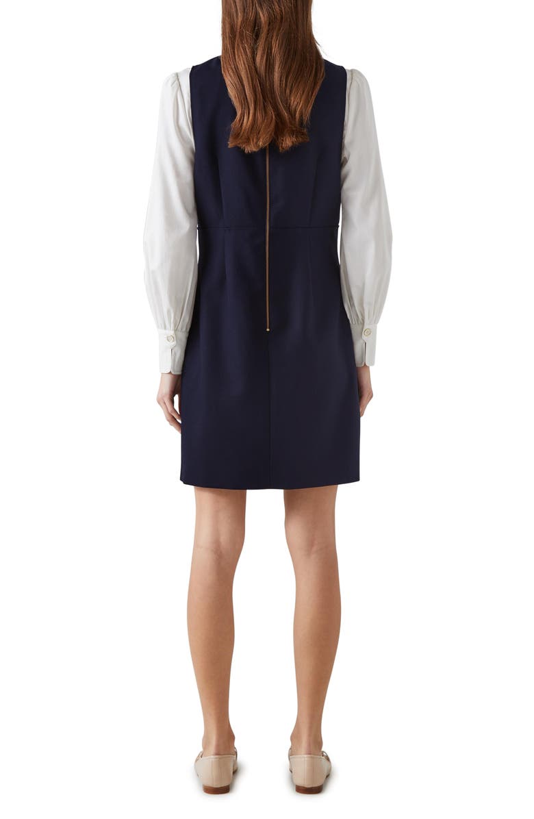 LK Bennett Mariner Pinafore Dress, Alternate, color, Navy