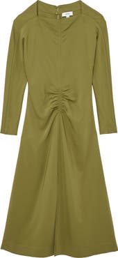 Reiss Adriana Ruched Long Sleeve Maxi Dress