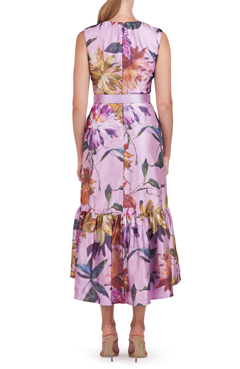 Kay Unger Beatrix Floral Belted High-Low Dress, Alternate, color,