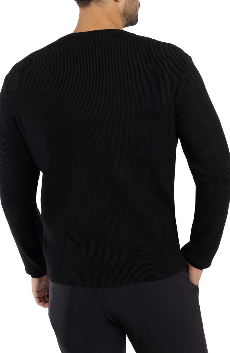 Spring + Mercer Ribbed Crewneck Sweater, Alternate, color, Black