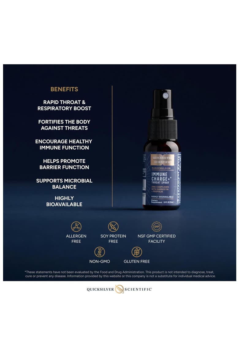 Immune Charge Liposomal Zinc and Quercetin Throat Spray, Alternate, color, None