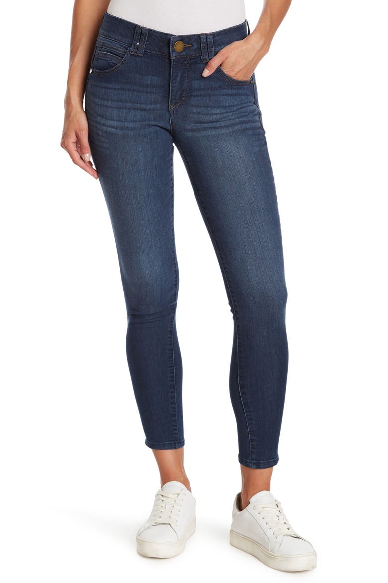 Ab Technology Crop Ankle Skinny Jeans, Main, color, BLUE