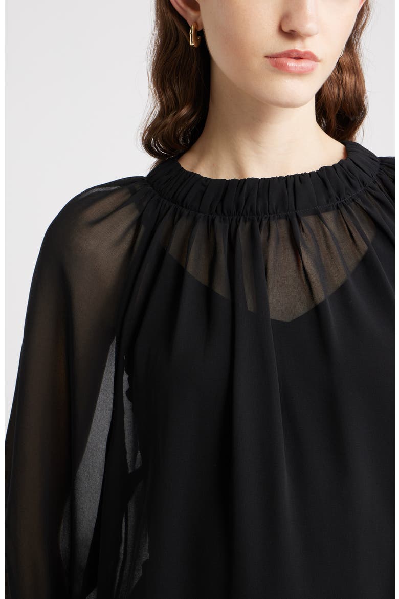 Flowy Chiffon Top, Alternate, color, BLACK