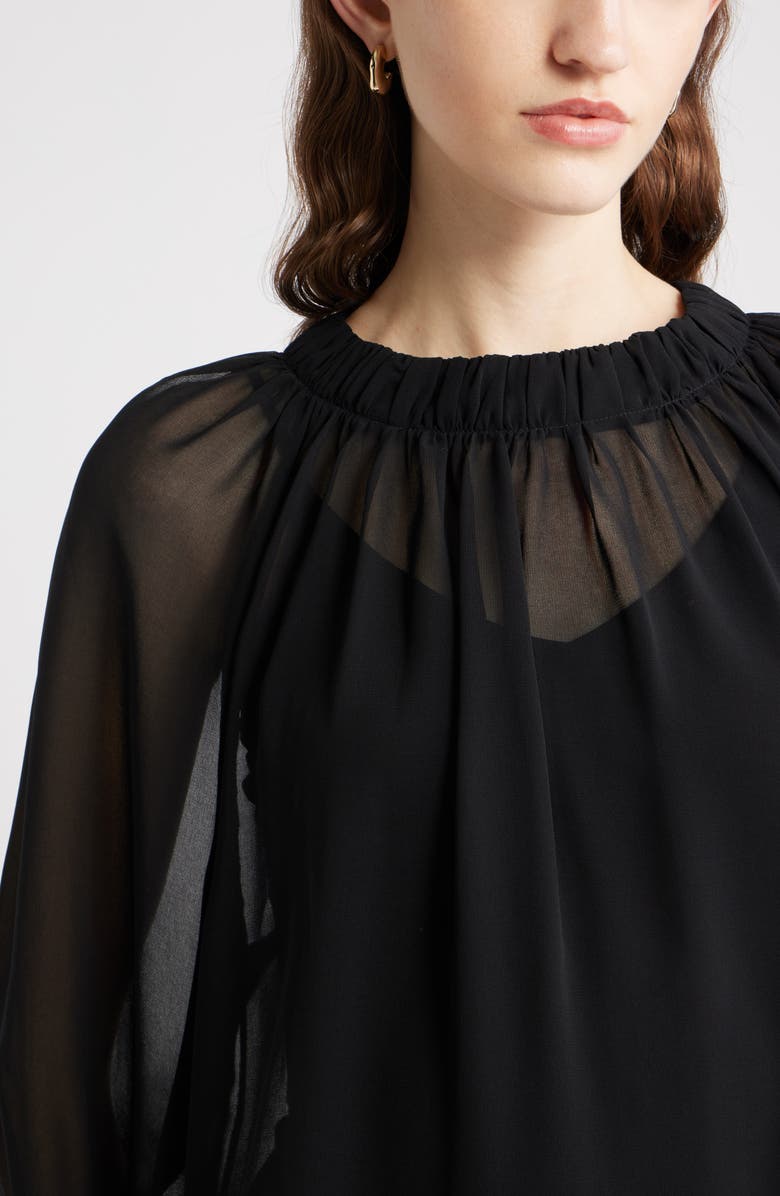 Nordstrom Flowy Chiffon Top, Alternate, color, Black