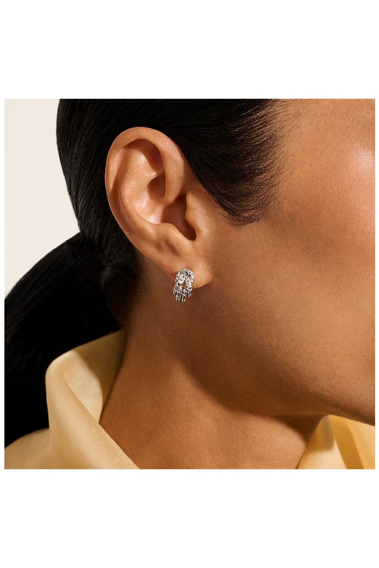Love Knot Hoop Earrings, 9mm, Alternate, color, SILVER