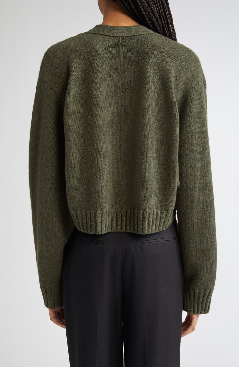 Proenza Schouler Sofia Oversize Cashmere & Wool Crop Cardigan, Alternate, color, Fatigue