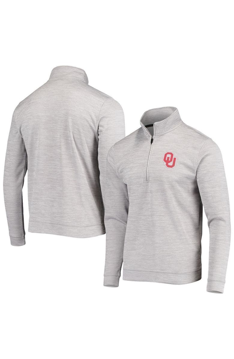 TOP OF THE WORLD Men's Top of the World Gray Oklahoma Sooners Textured Ambush 1/2-Zip Jacket, Alternate, color,
