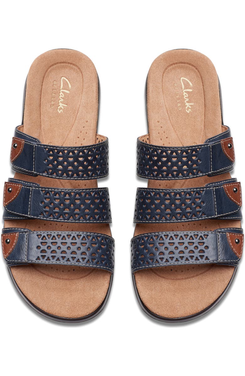 Clarks<sup>®</sup> Kitly Walk Slide Sandal, Alternate, color, Navy Leather