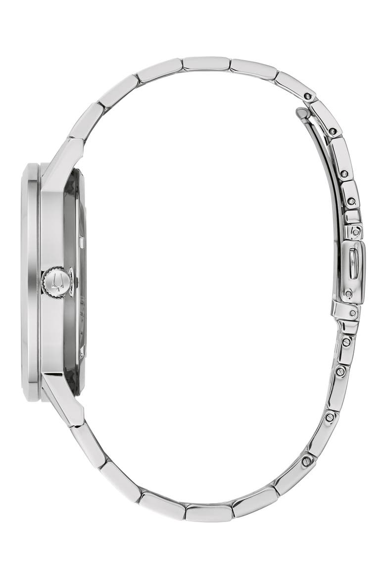 Automatic 21-Jewel Stainless Steel Bracelet Watch, 42mm, Alternate, color, SILVER