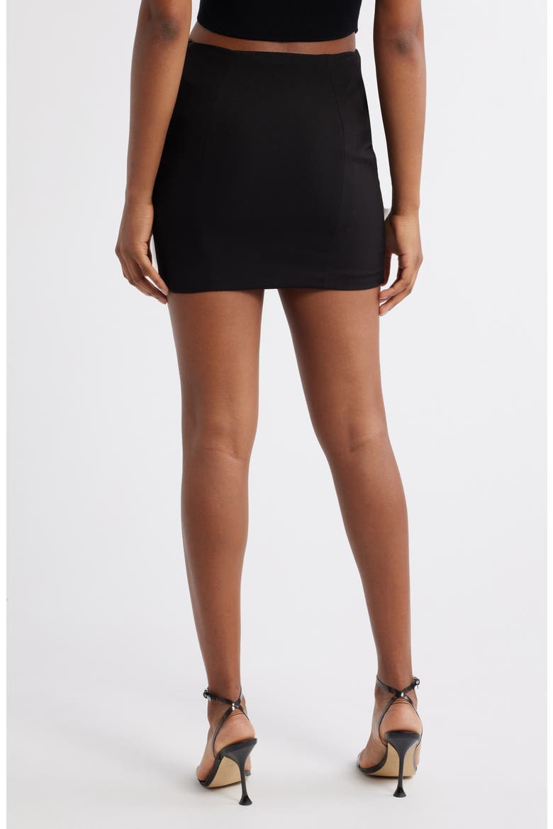 Stretch Miniskirt, Alternate, color, BLACK