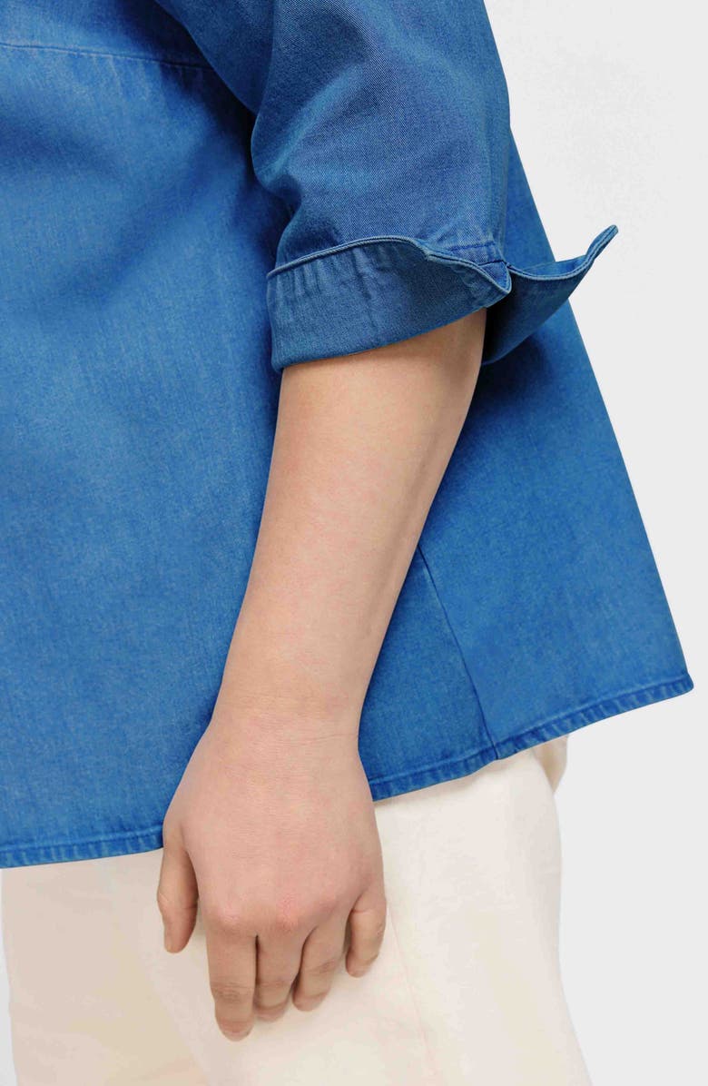 Foxcroft Agnes Denim Shirt, Alternate, color, Medium Wash