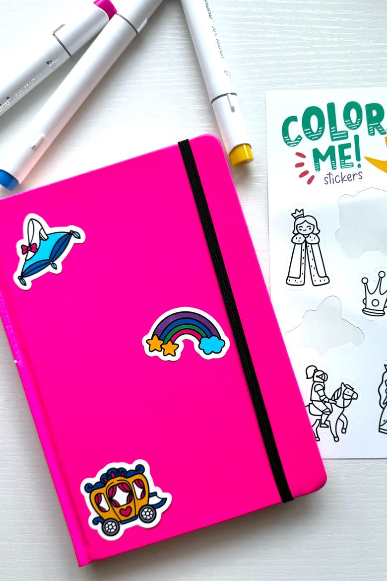 Color Your Own Sticker Pages, Alternate, color, Mythical + Magical