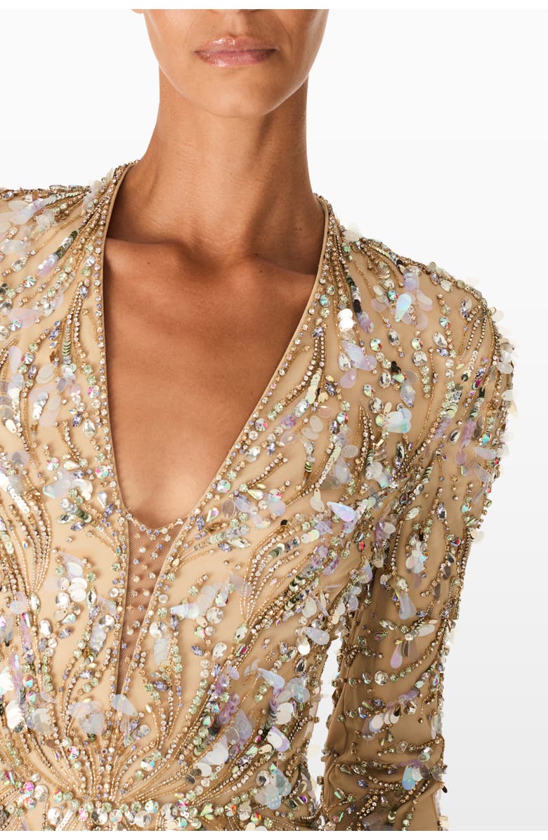 Jenny Packham Kaia Gown, Alternate, color, Almond