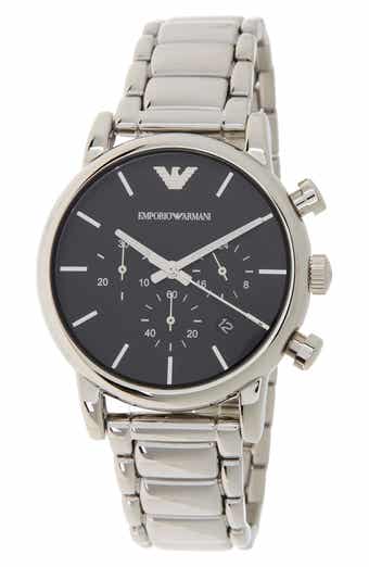 Emporio Armani Men's Chronograph Black Dial Watch, 43mm