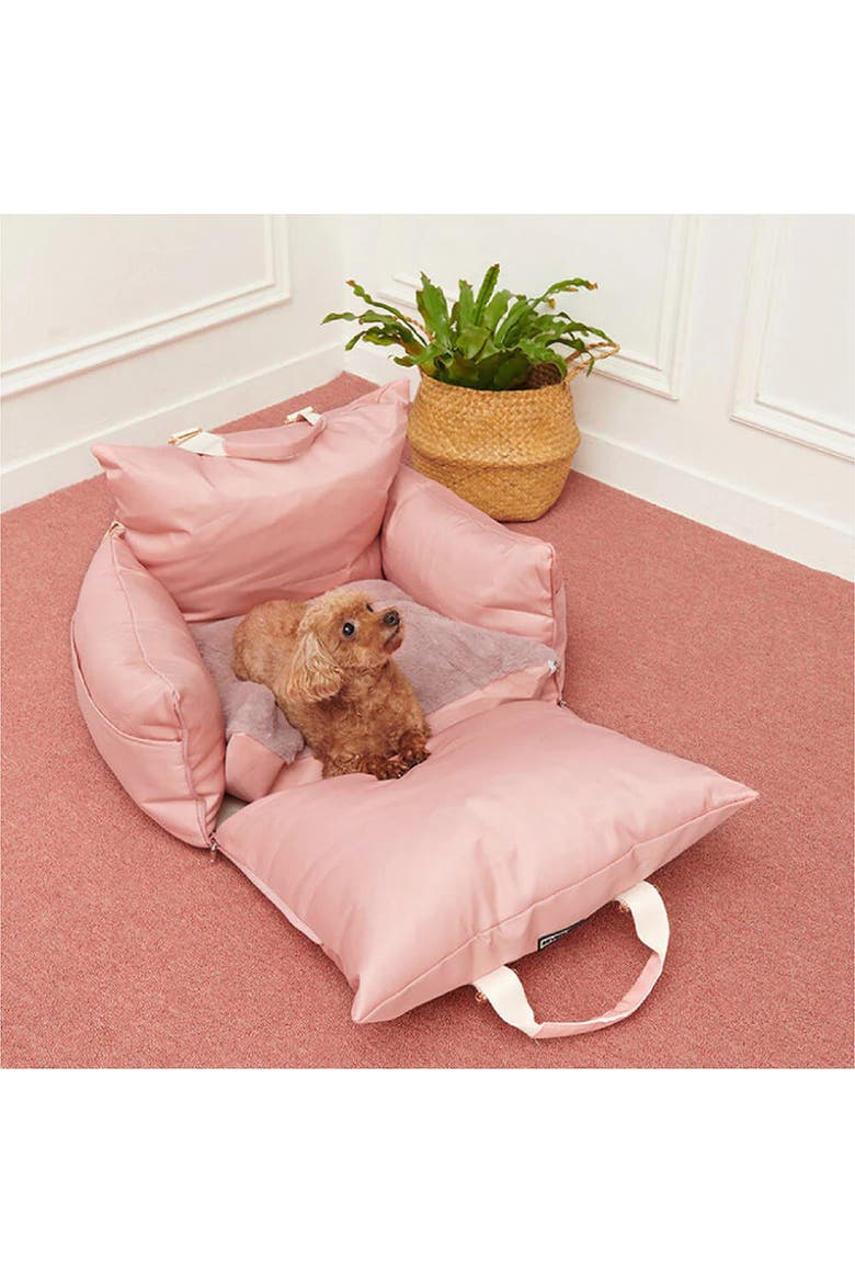 First Class Waterproof Dog Car Seat Bed, Alternate, color, Pink
