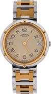 Pre-Owned Hermes Clipper Quartz Watch Stainless Steel with Plated Metal 34