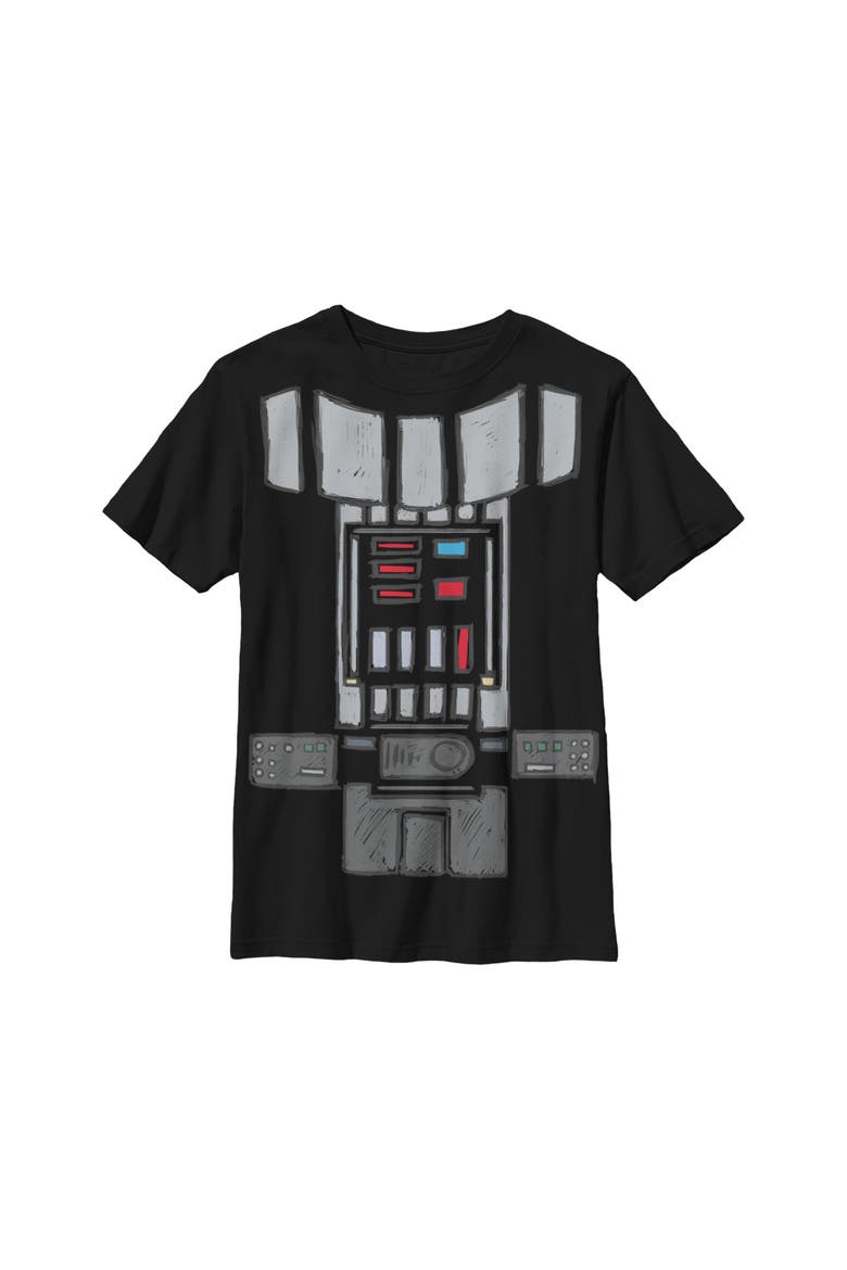 Boy's Star Wars Darth Vader Cartoon Costume T-Shirt, Main, color, Black