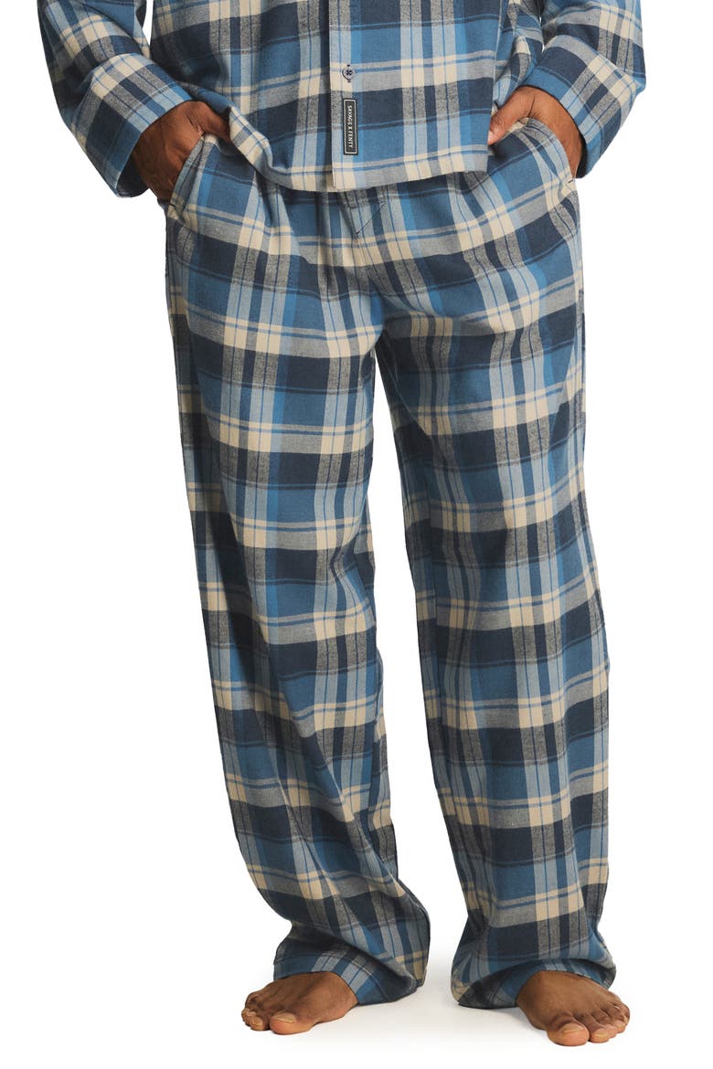 Savage X Flannel Sleep Pants, Main, color, DARK AND STORMY BLUE MAD PLAID