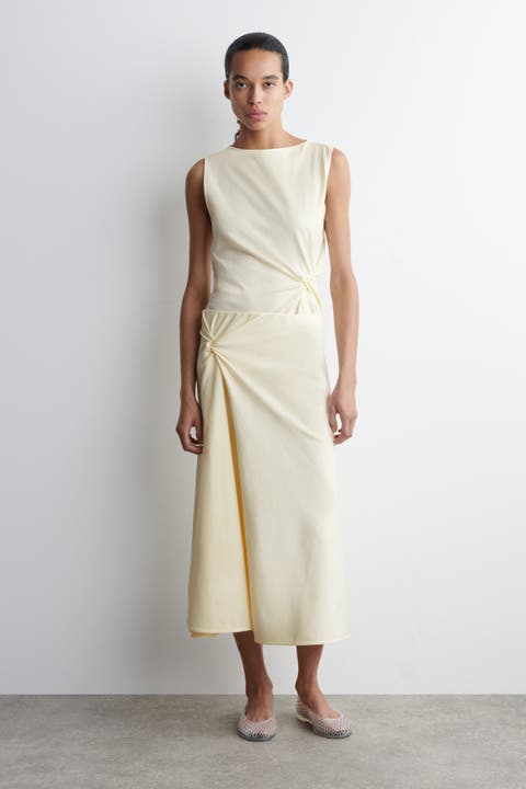 Twist-Detail Midi Skirt