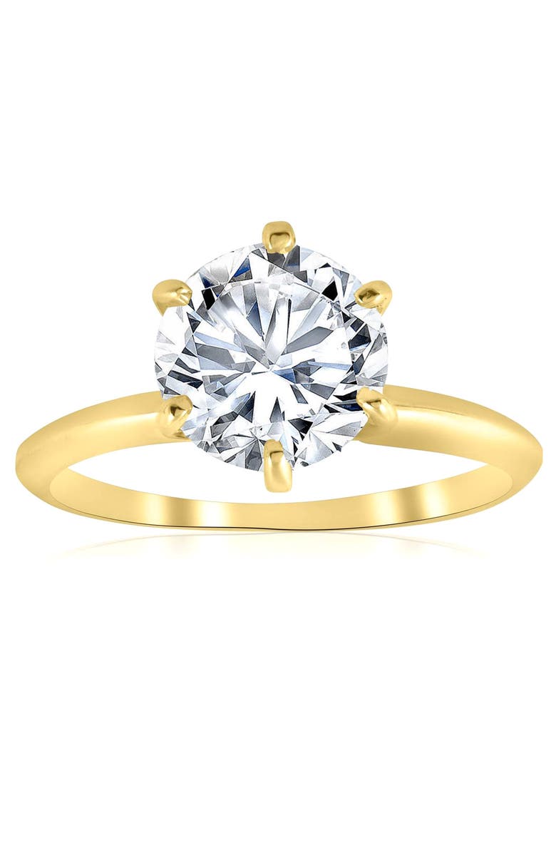 Bliss Diamond Certified 3Ct Diamond Solitaire Gold Engagement Ring Lab Grown, Main, color, 14K Yellow Gold