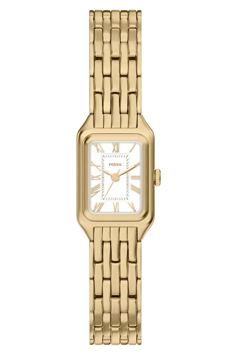 Mini Raquel Tank Bracelet Watch, 18mm x 29mm, Main, color, GOLD