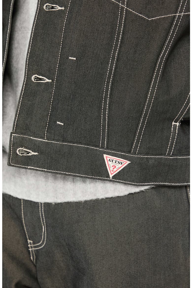Go Metallic Denim Trucker Jacket, Alternate, color, GREY