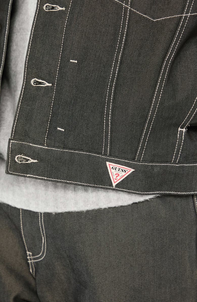 GUESS ORIGINALS Go Metallic Denim Trucker Jacket, Alternate, color, Grey