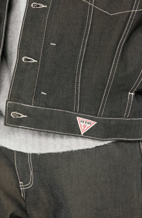 Guess Go Metallic Denim Trucker Jacket In Grey