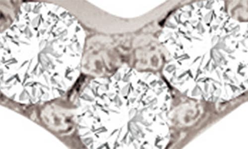 Suzy Levian Diamonds 14k Gold Diamond Open Heart Stud Earrings In White