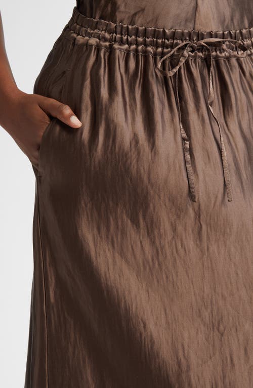 LOULOU STUDIO LOULOU DE SAISON LIAM LINEN & SILK SATIN MAXI SKIRT
