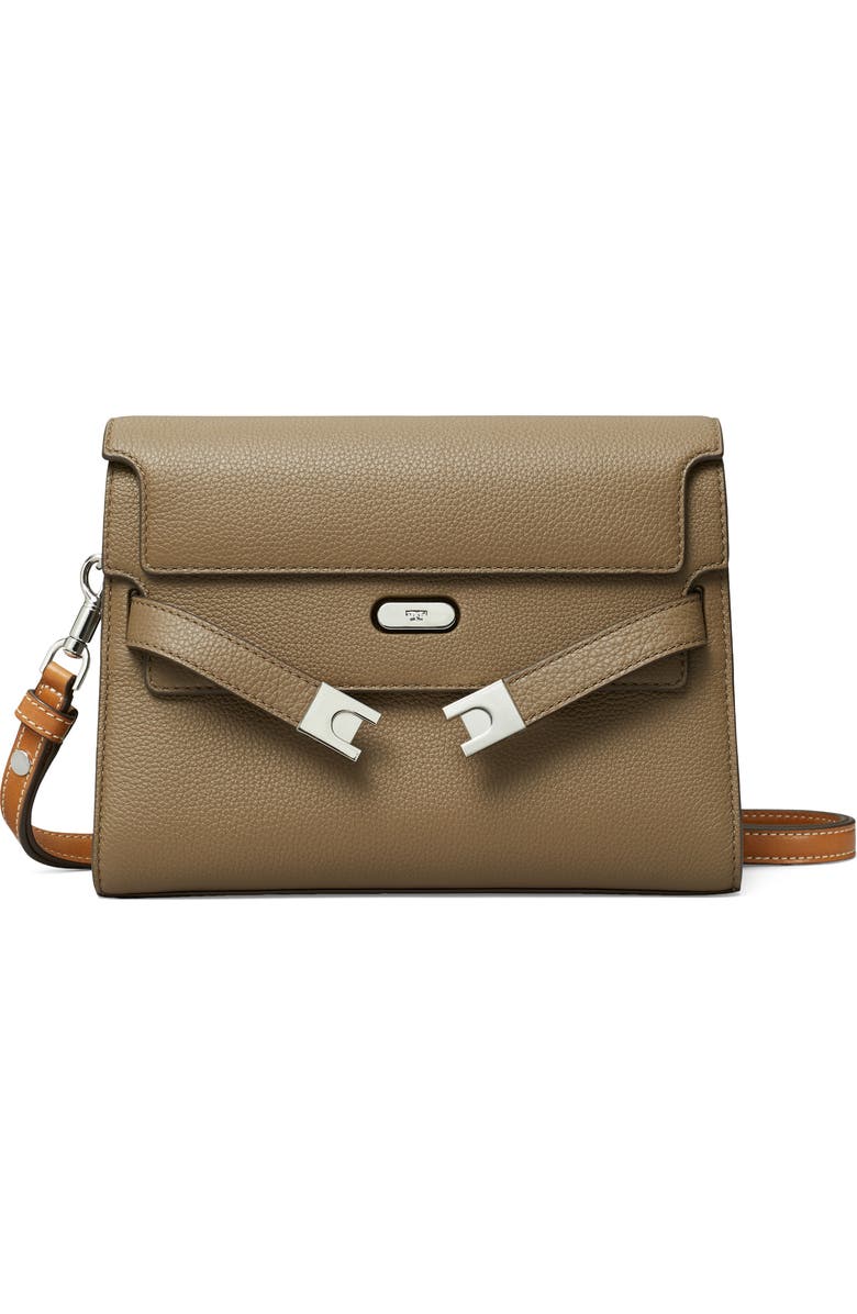 Tory Burch Lee Radziwill Colorblock Pebble Leather Shoulder Bag, Main, color,