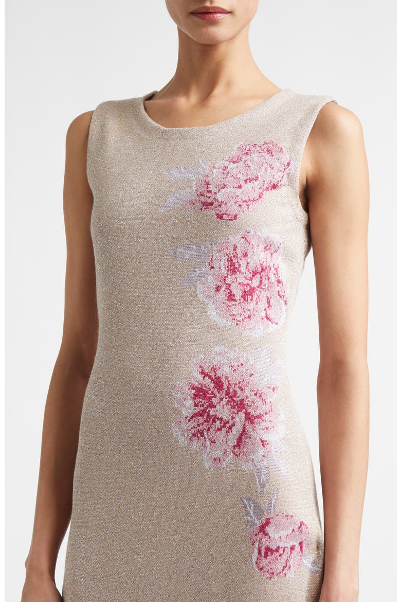 Peony Metallic Jacquard Sweater Dress, Alternate, color, PEONY METALLIC MULTI