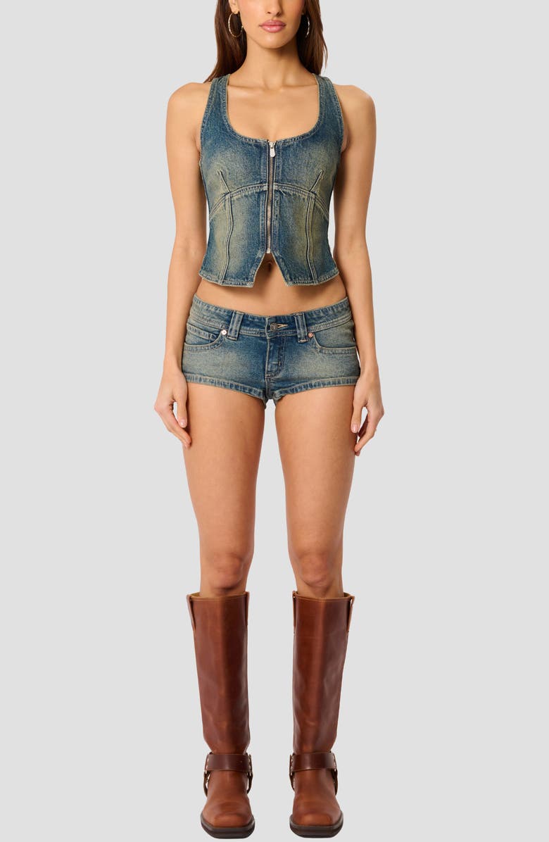 ABRAND Denim Mini Shorts, Alternate, color, Zahli