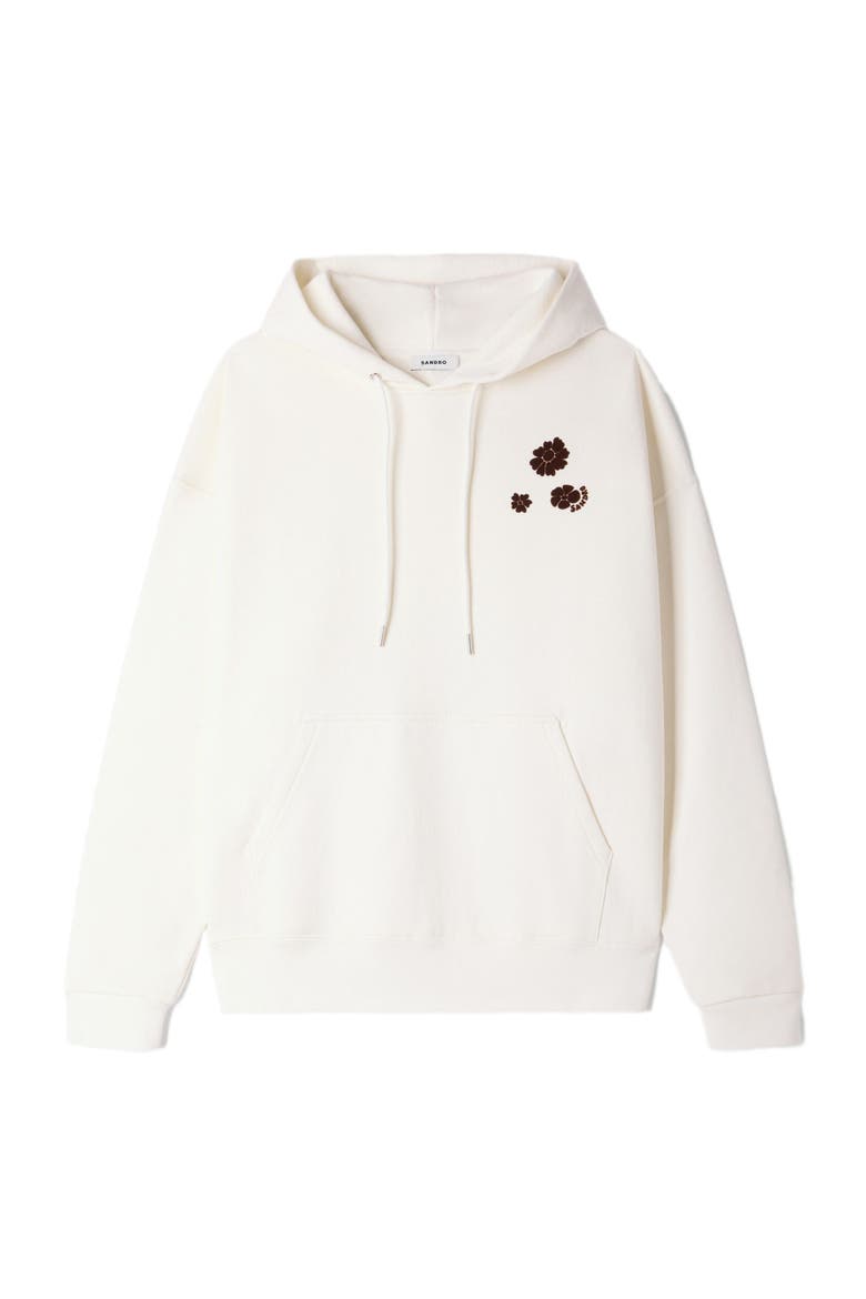 Oversized floral print sweatshirt, Alternate, color, Ecru