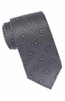 Duchamp Medallion Jacquard Silk Tie