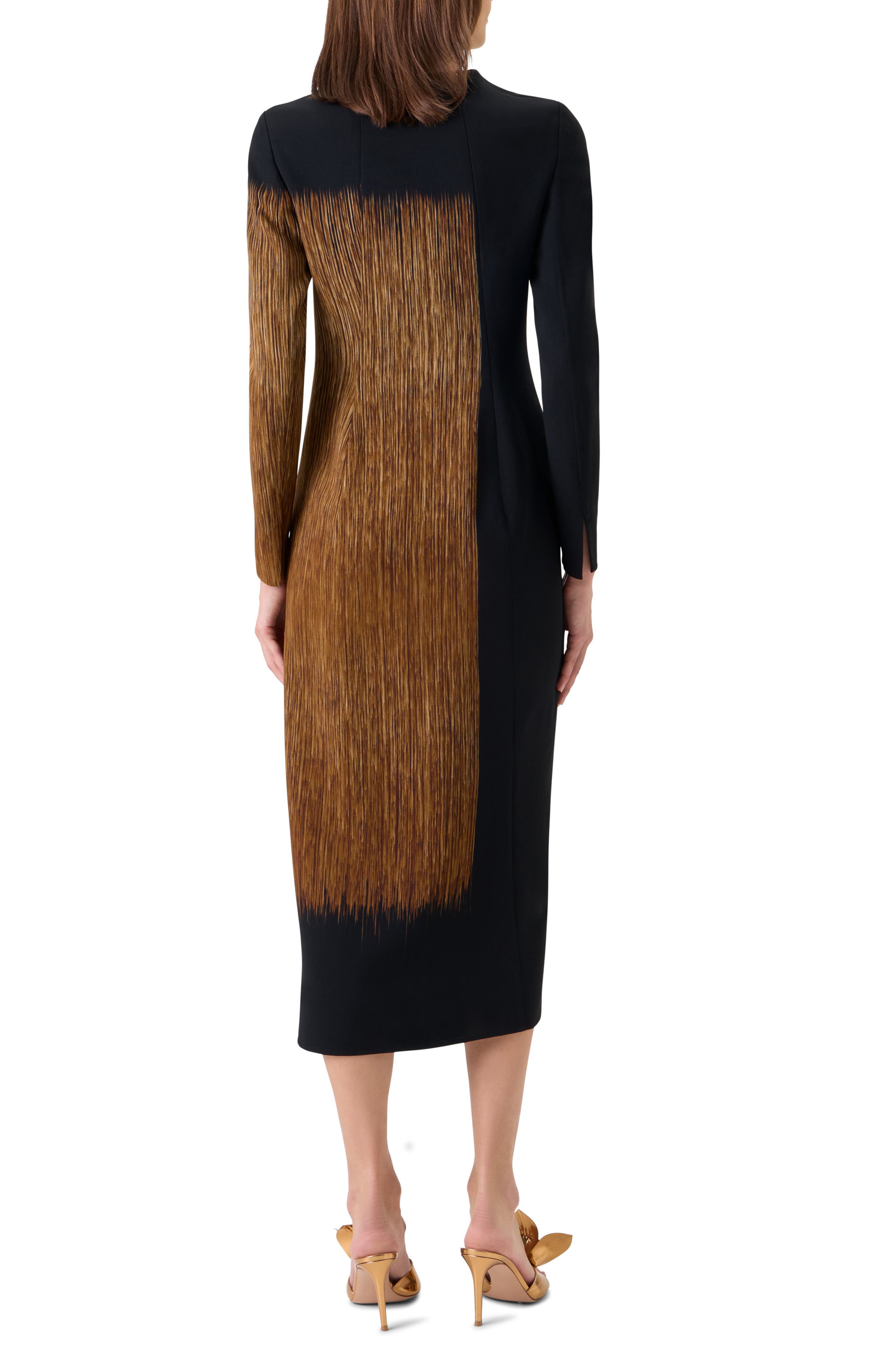 Akris Oro Lienzo Long Sleeve Midi Dress (Women) | Nordstrom